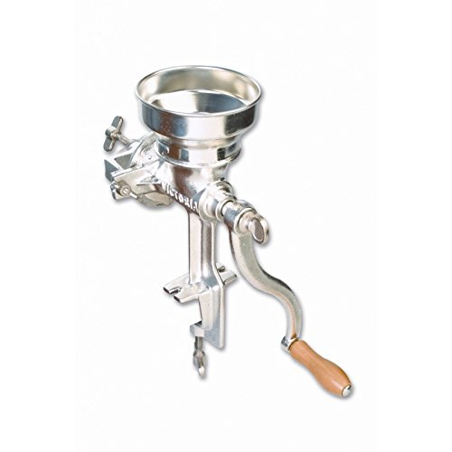 Victoria Professional Manual Grain Grinder - Table Clamp Corn Mill with Low Hopper, Cast Iron