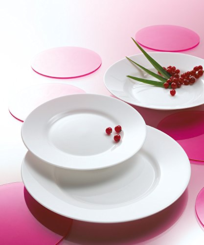 Arcoroc Teller Flach 26,5cm Everyday Uni, 6 Stück, Weiß, Gehärtetes Opalglas