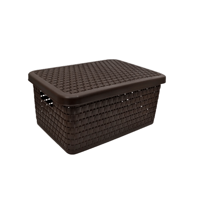 [986096C0] Canastilla Ratán Chic C/Bisagra Café Pica