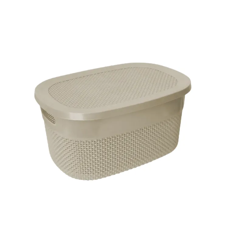 Canastilla Vitta C/Tapa 22L Beige