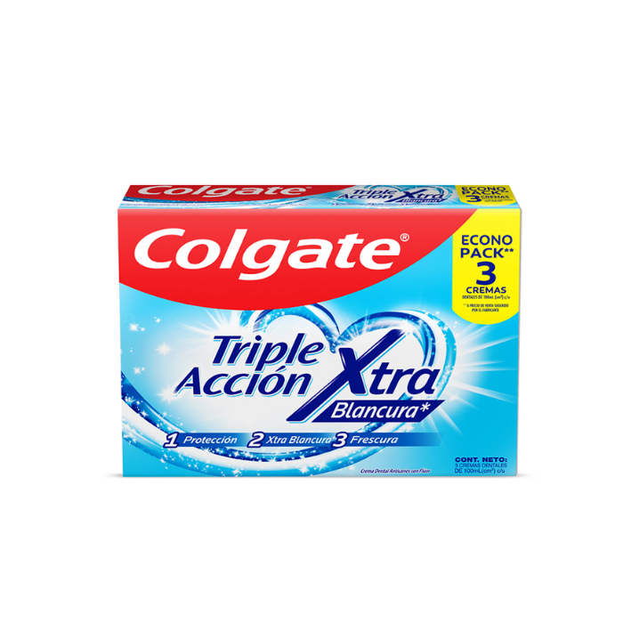 Pasta Colgate Triple Accion Xtra Blancura x3 Unidades