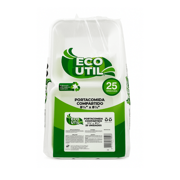 Eco Util Contenedor Compartido 8 1/2 x 8 1/4 x25 Unidades 