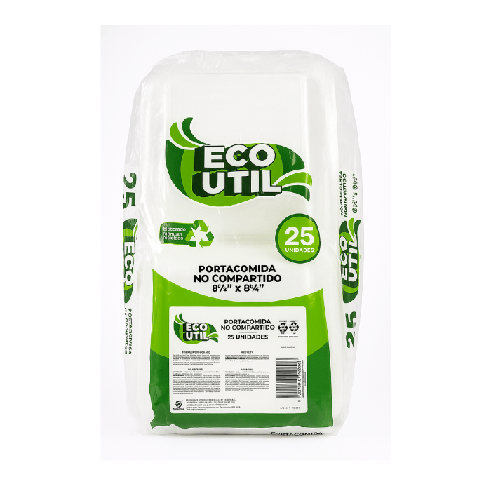 Eco Util Contenedor No Compartido 8 1/2 x 8 1/4 x25 Unidades