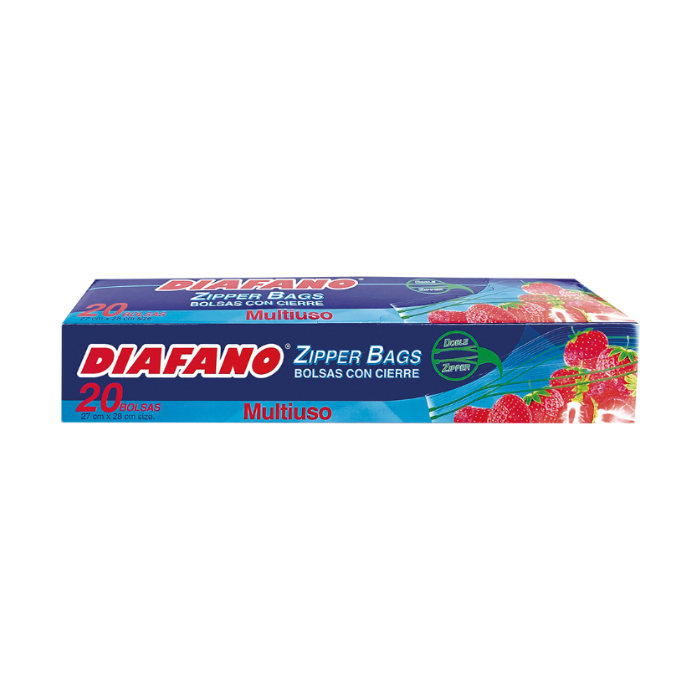 [2385] Diafano Bolsas Con Cierre Multiuso 27cmx28cm x20 Unidades