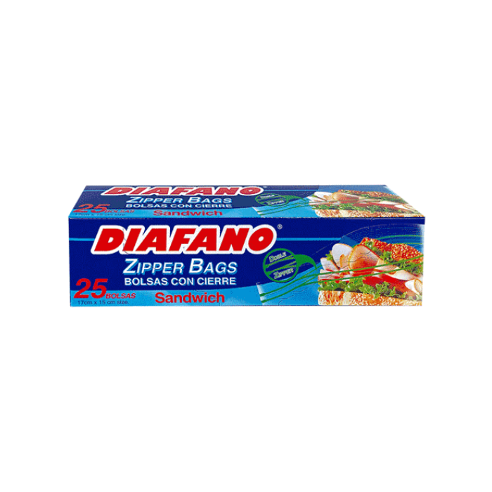 Diafano Bolsas Con Cierre Sandwich x25 Unidades