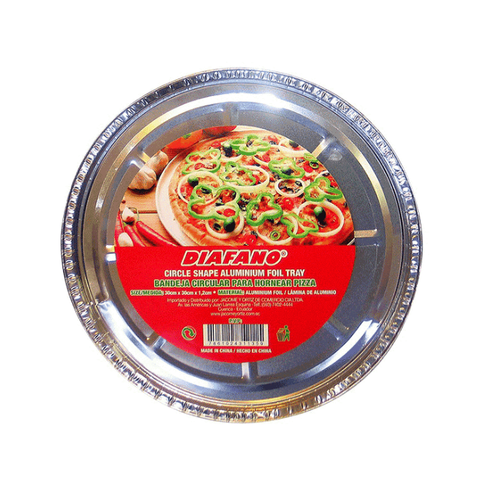 Diafano Molde de Aluminio Pizza 30cmx30cmx1.2cm