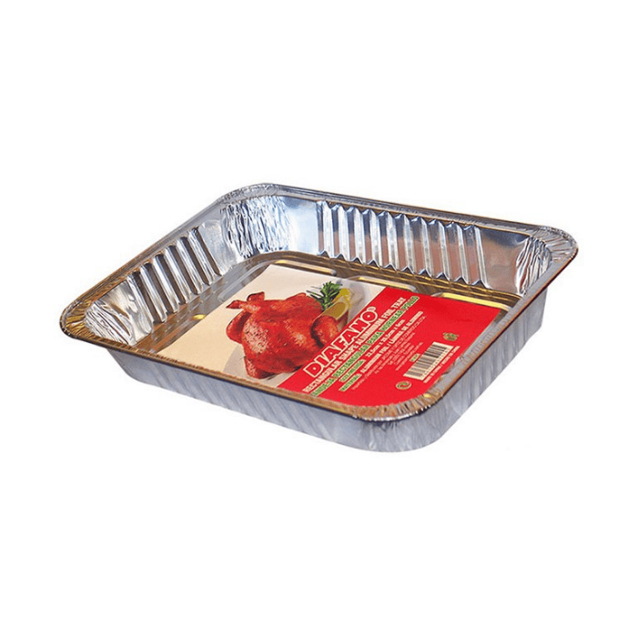 Diafano Molde de Aluminio Pollo Rectangular 32.5cmx26.5cmx6.4cm
