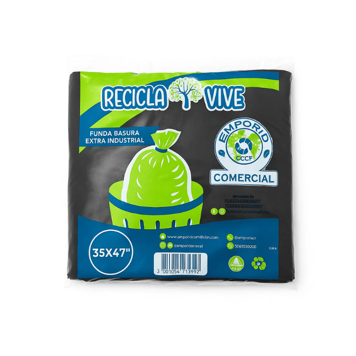 [7861191231832] Funda de Basura Negra 35x47" x10 Unidades (Recicla Vive)