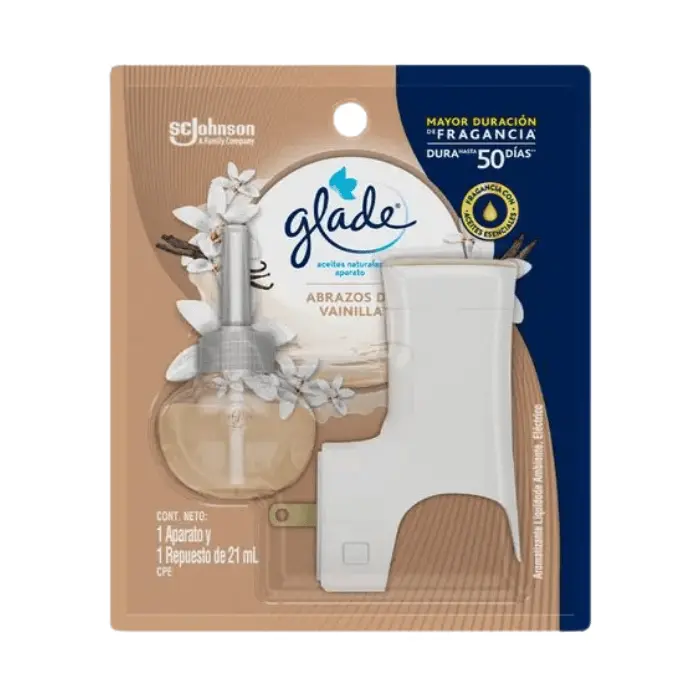 [3178] Glade Aceite Maquina+Repuesto 21ml Abrazos de Vainilla
