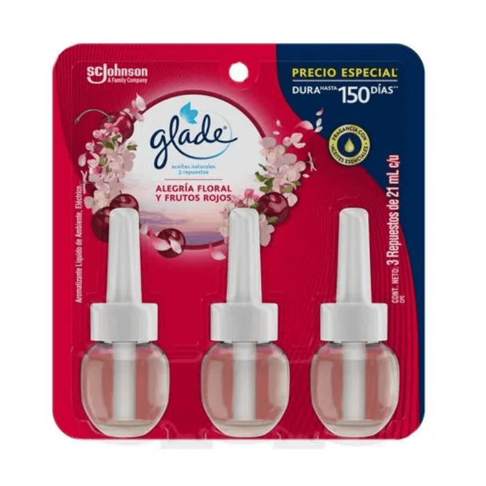 [3239] Glade Aceite Repuesto X3 Alegria Floral