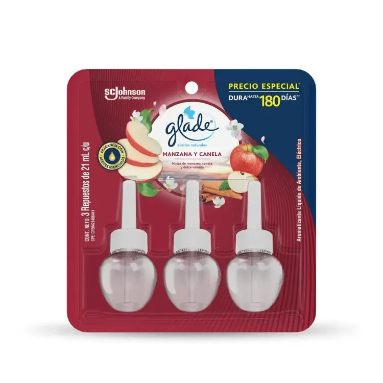 Glade Aceite Repuesto x3 Manzana Canela