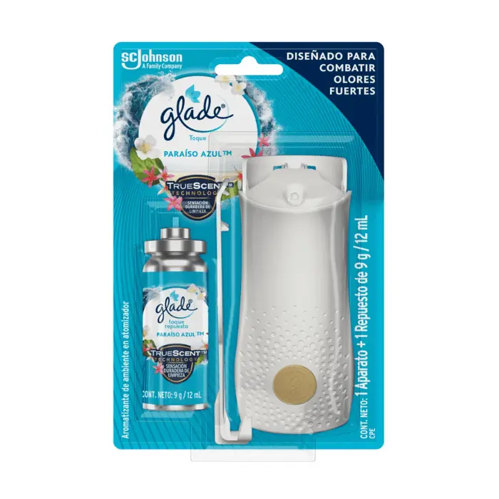 [3258] Glade Toque Maquina+Repuesto 12ml Paraiso Azul
