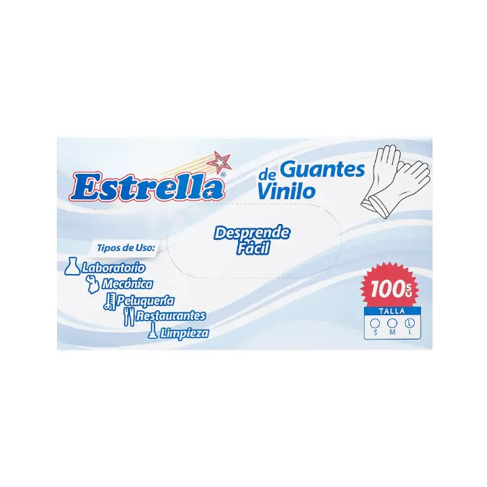 Guantes de Vinilo Estrella Large Caja x100 Unidades