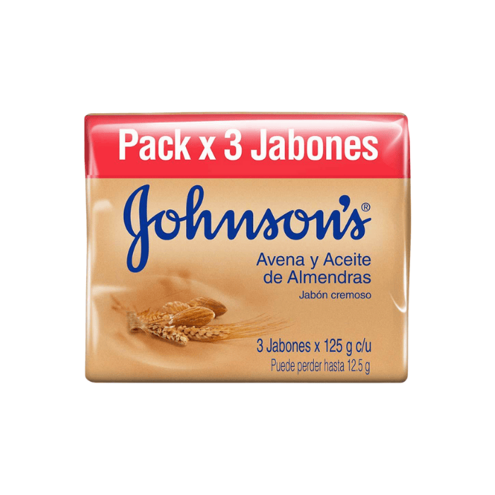 [7702031407423] Jabón Johnsons Avena Y Almendras x3 Unidades 330g 