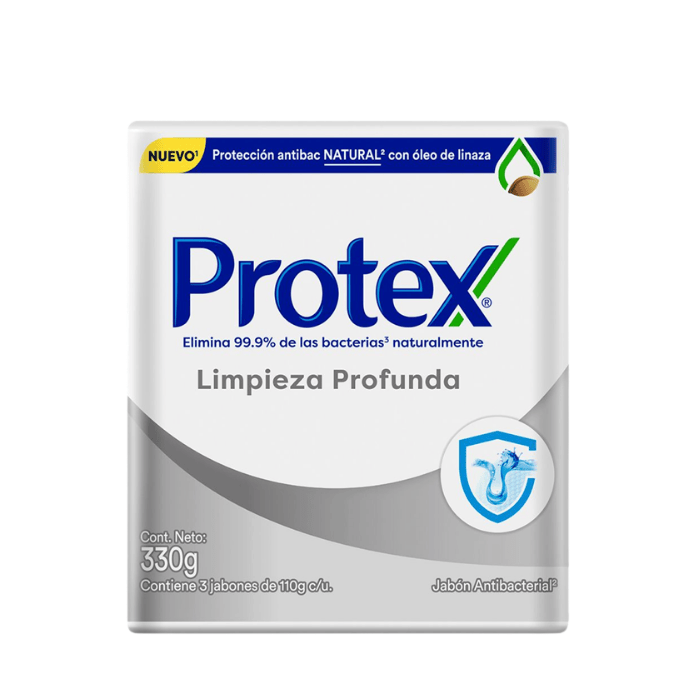 [7702010920820] Jabón Protex Limpieza Profunda x3 Unidades 330g