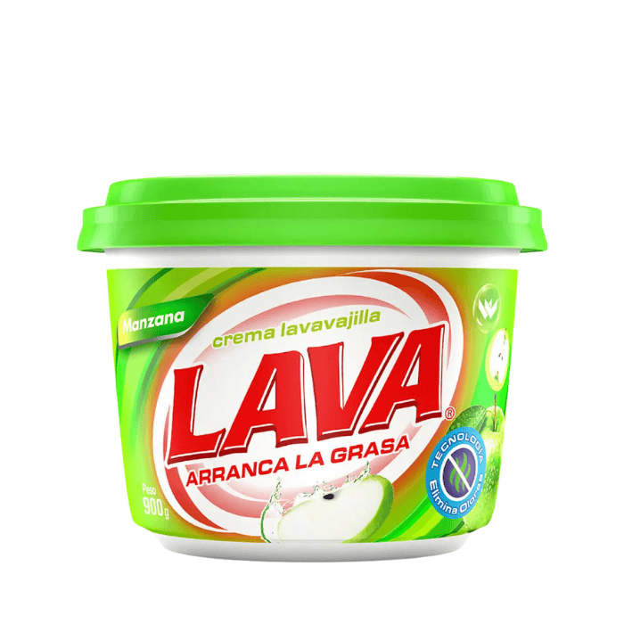 Crema Lavavajilla Lava Manzana Verde 900g