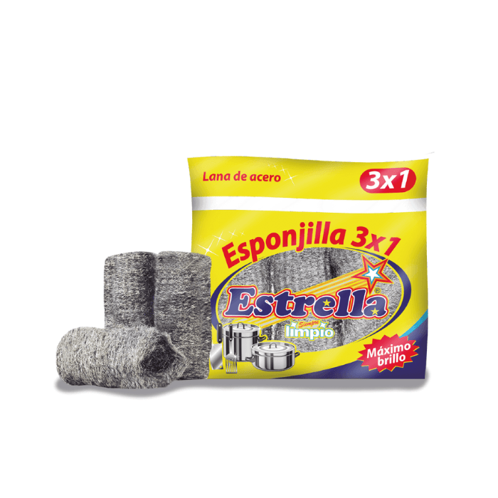 Lustre Estrella Lana De Acero 3x1