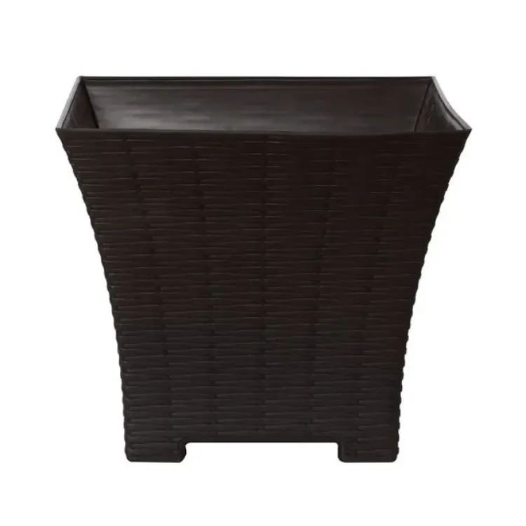[9000001694] Macetero Ratan Cuadrado Grande 24L Cafe
