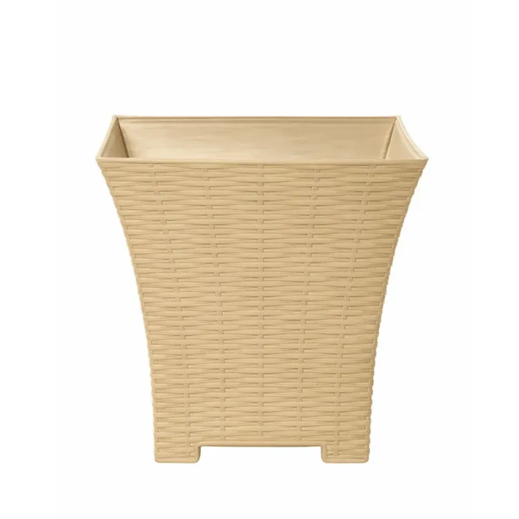 Macetero Ratán Cuadrado Mediano Beige - Pica