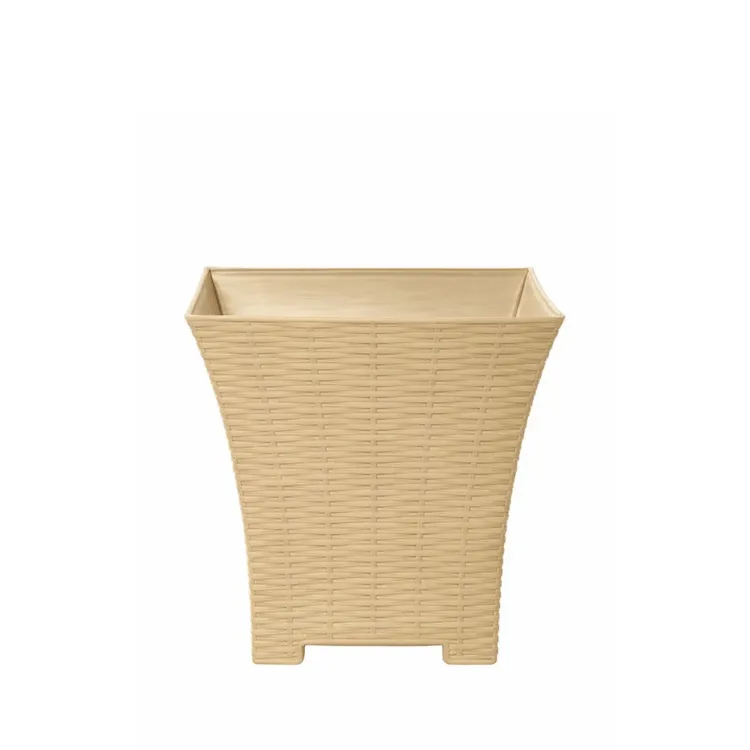 [7861192339360] Macetero Ratán Cuadrado Pequeno 1.5L Beige