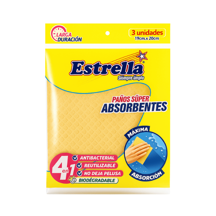 Paño Húmedo Estrella Absorbente X3 Unidades