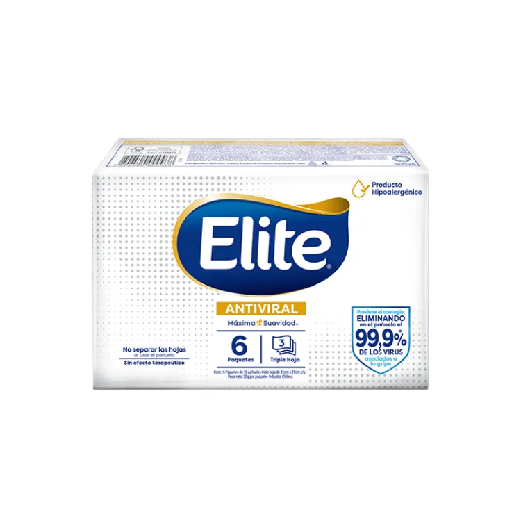 Pañuelo Facial Elite Antiviral x10 Unidades 