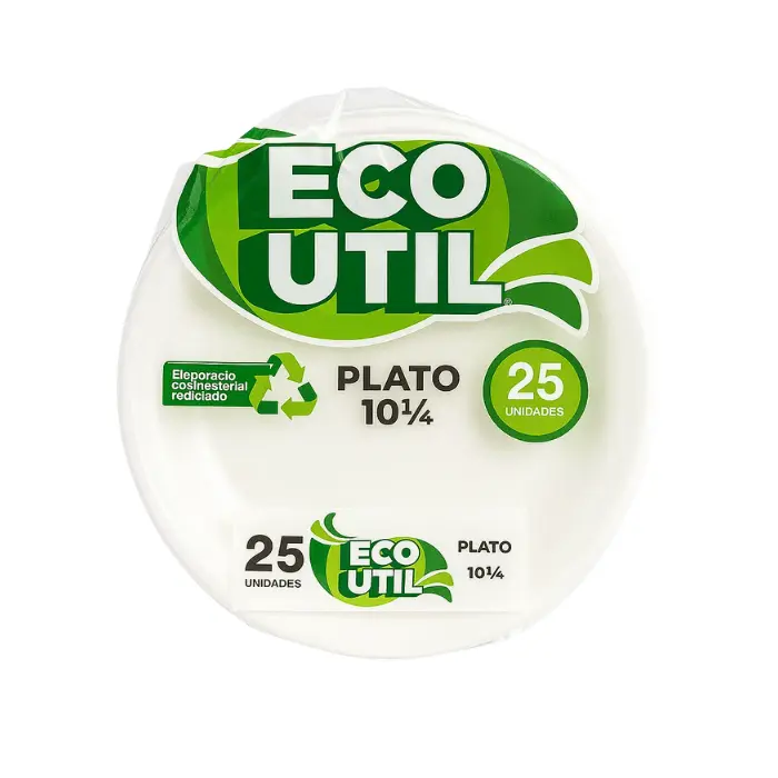 [7861010909034] Eco Util Plato P10 1/4 Sin Compartir x25 Unidades