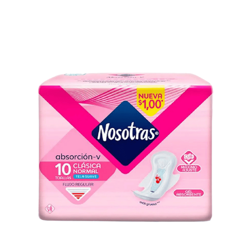 Nosotras Toalla Higiénica Clásica Natural X10 Unidades