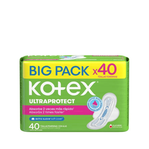 Kotex Toalla Higiénica  Ultraprotect Normal Con Alas X40 Unidades