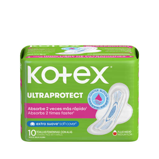 [7702425800779] Kotex Toalla Higiénica Ultraprotect Normal C/Alas X10 Unidades