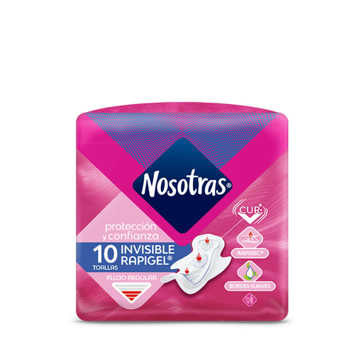 Nosotras Toalla Higiénica Invisible Rapigel X10 Unidades