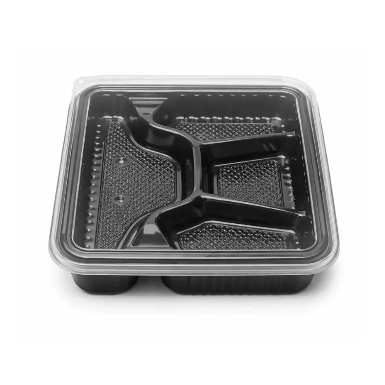 [8039] Tarrina Termopack Negra 4 Compartimentos 