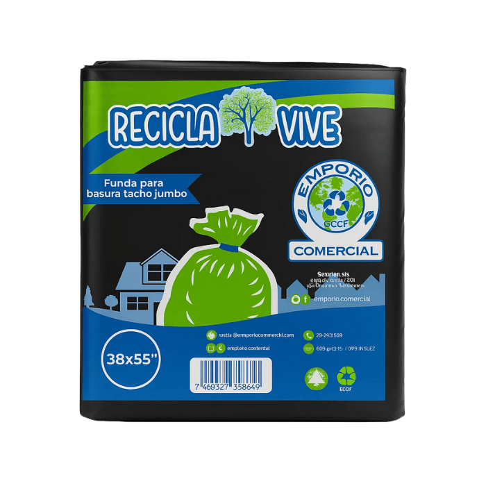 Funda De Basura Negra 38x55" x10 Unidades
