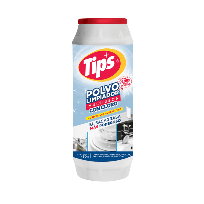 Tips Polvo Limpiador Con Cloro 450g