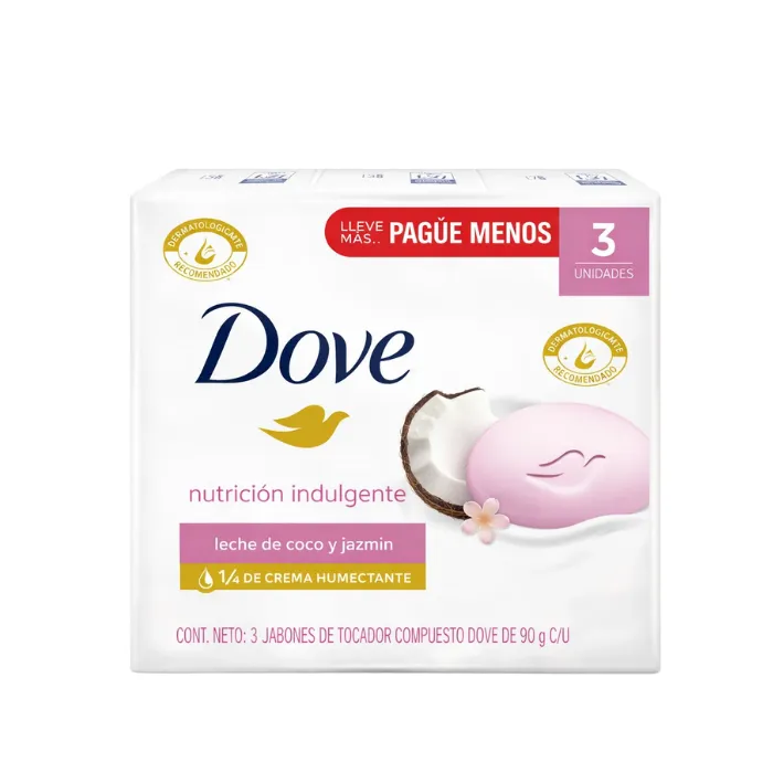 [64312866] Dove Jabón Cuidado Indulgent Leche De Coco x3 Unidades 270g