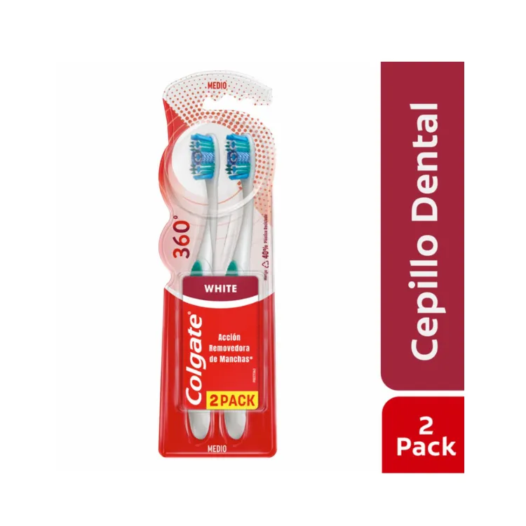 [7509546055152] Colgate Cepillo Dental 360 Luminous White x2 Unidades