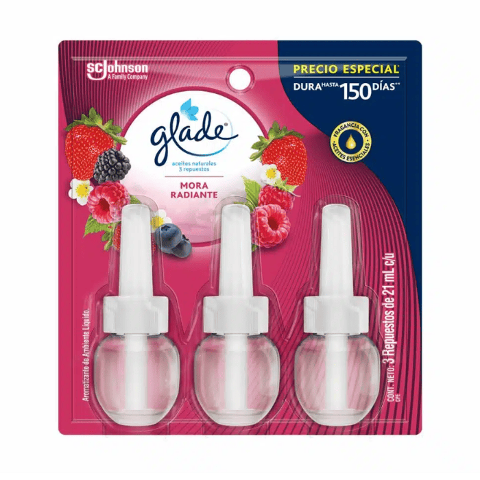 Glade Aceite Repuesto x3 Mora Radiante