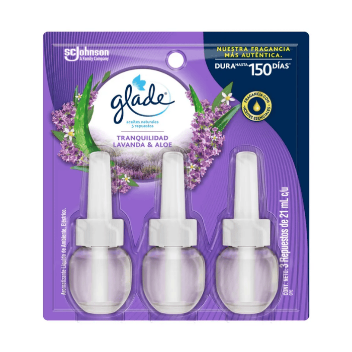 Glade Aceite Repuesto X 3 Lavanda Y Aloe