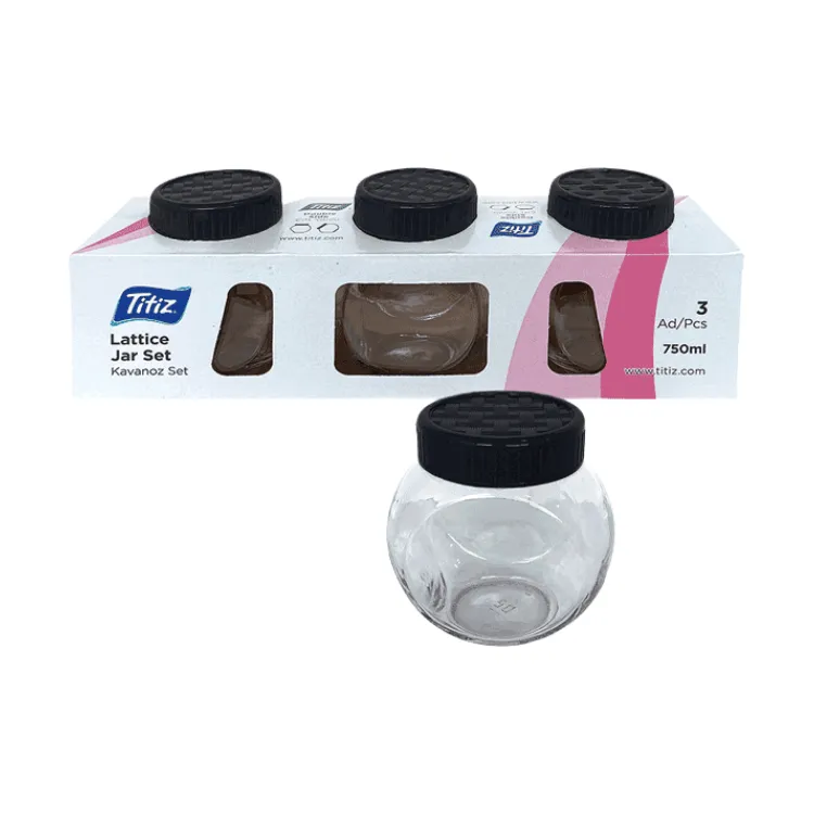 Titiz Set x3 Frasco De Vidrio 750ml C/Tapa