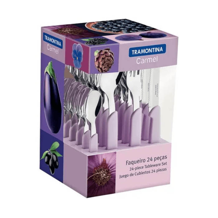 Tramontina Juego De Cubierto 24 Pc Lila Carmel (23499/030)