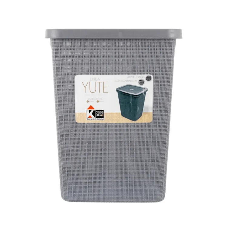 Cesto De Ropa Yute B/T Gris Oscuro 