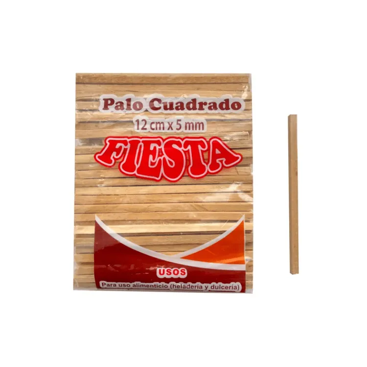 Palo Cuadrado Madera 12cm x5mm x150 Unidades
