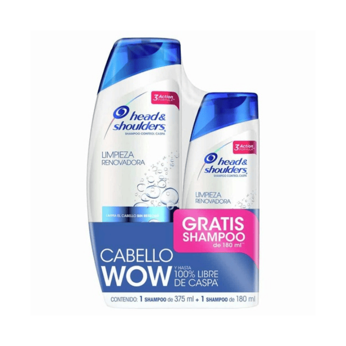 [7500435126809] Shampoo H&S Pack Limpieza Renovadora 375ml + 180ml
