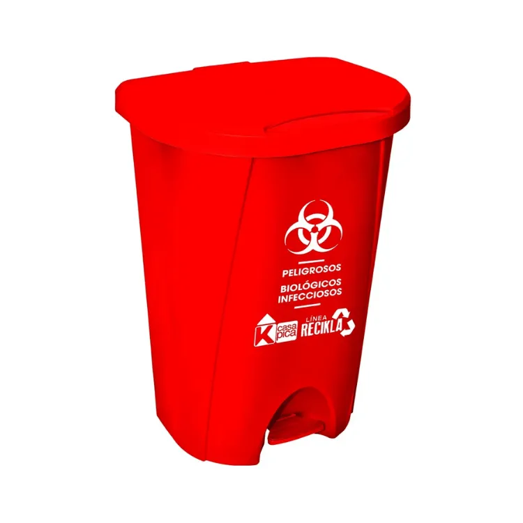 Tacho Con Pedal Reciclaje Verona 50L Rojo