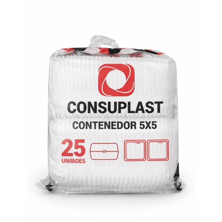 Consuplast Contenedor 5x5 Blanco x25 Unidades