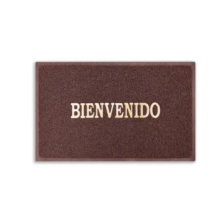 [14397] Alfombra Caucho Bienvenido Café 14mmx45x75