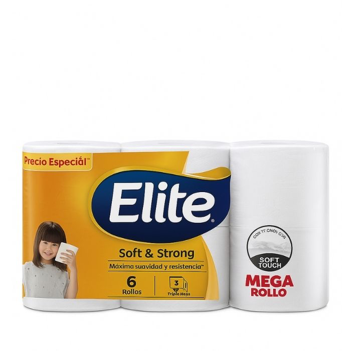 Papel Higiénico Elite Triple Hoja Mega Rollo X6