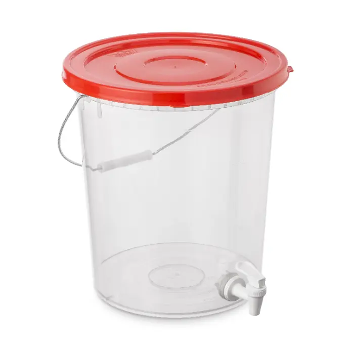 Balde Comercial 12 L C/ Tapa, Asa De Metal Y Caño Hermetico