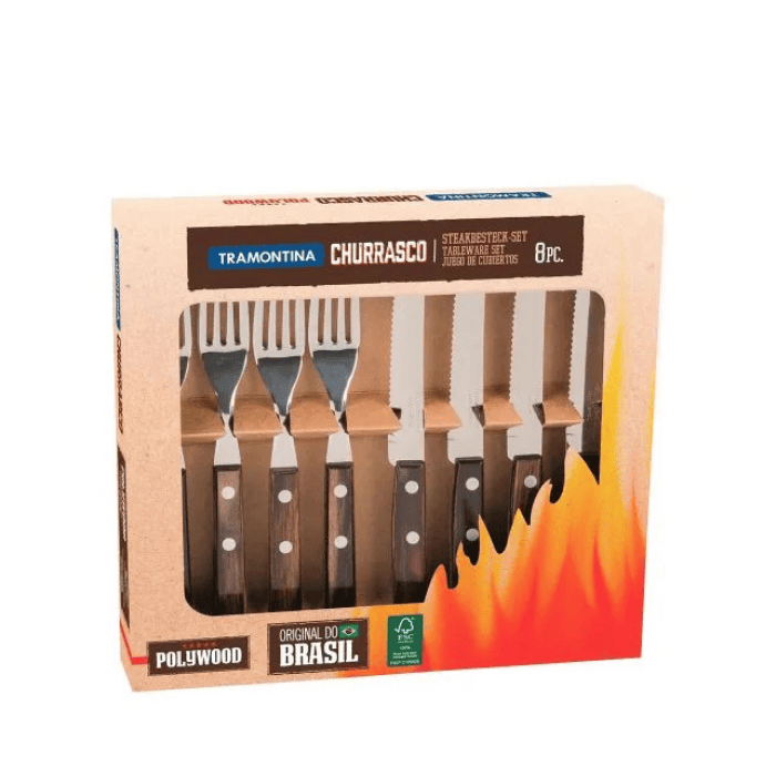 [15554] Tramontina Juego Para Asado Churrasco 8 Piezas