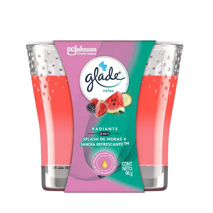 Glade Vela Splash De Moras+ Sandia Refrescante 96g